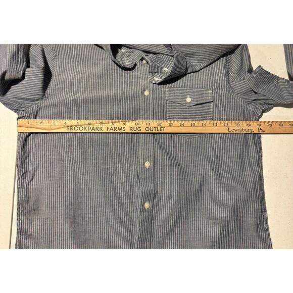 American Eagle Button Down Shirt Men Size Medium Pinstripe Preppy Academia 2010s - Picture 4 of 9